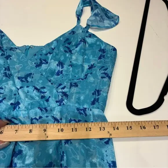 Hutch Blue Floral Ruffled Miah Gown Sz 2 MSRP $368